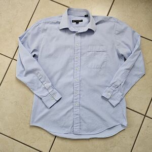 Hickey Freeman Collection Long Sleeve 100% Cotton Shirt Blue Mens Size 16-36